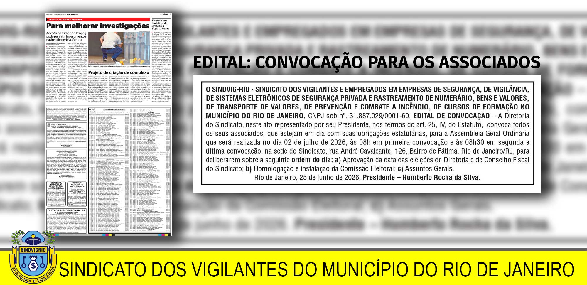 EDITAL: CONVOCAÇÃO DOS ASSOCIADOS