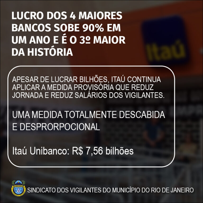 LUCRO DOS 4 MAIORES BANCOS SOBE 90% EM UM ANO E É O 3º MAIOR DA ...